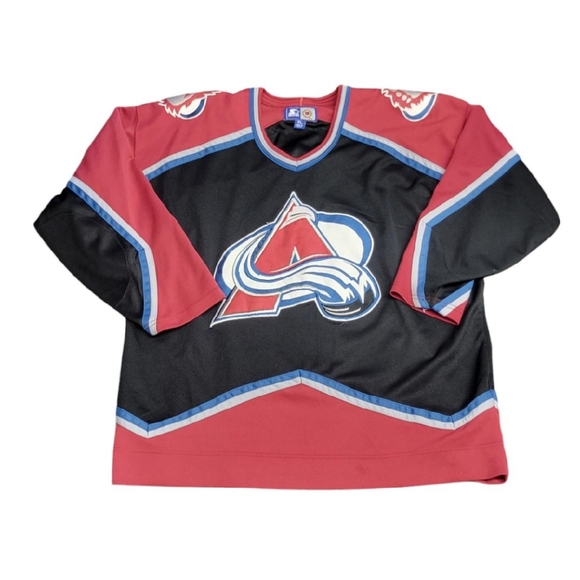 Vintage STARTER Colorado Avalanche Black NHL Hockey Jersey